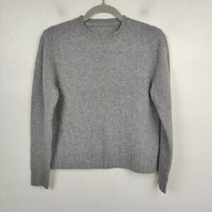 JUD Cashmere‎ Wool Sweater Womens Large Gray Hand Knit Pullover Crewneck Preppy